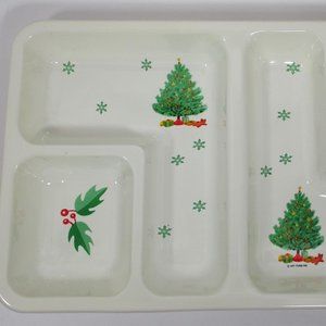 Christmas Tree Chip and Dip Rigid Plastic Servingware Artform Industries Vintage